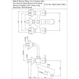 Bath and Shower Mixer 3-in-1 System