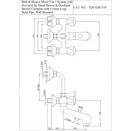 Bath and Shower Mixer 3-In-1 System