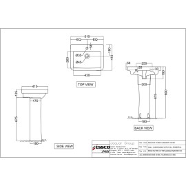 Wall Hung Basin with Full Pedestal Wall Hung Basin with Full Pedestal