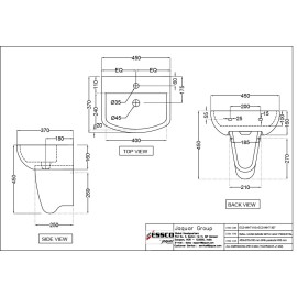 Wall Hung Basin with Half Pedestal Wall Hung Basin with Half Pedestal