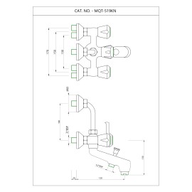 Bath and Shower Mixer 3-in-1 System