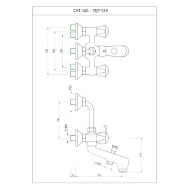 Bath and Shower Mixer 3-In-1 System